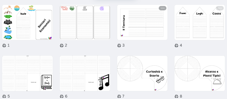 Lapbook Regioni da compilare