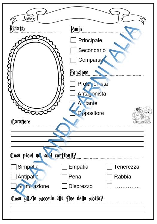 Taccuino dei personaggi