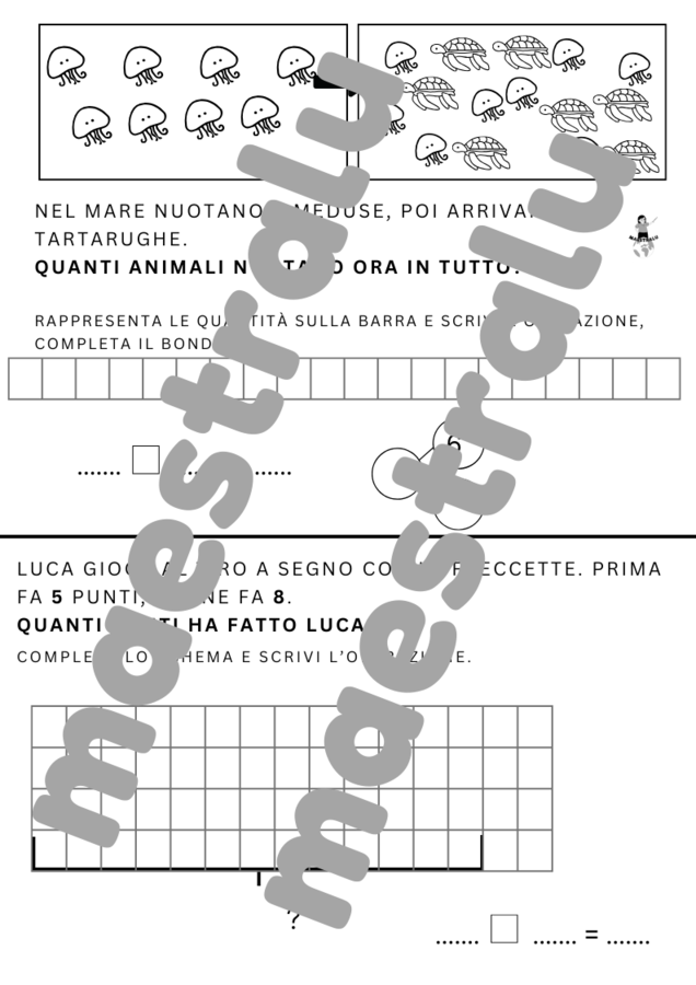 Addizioni ispirate al metodo Singapore<. classe prima scuola primaria