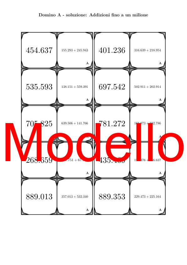Domino - Addizioni fino a un milione | Attività Matematica