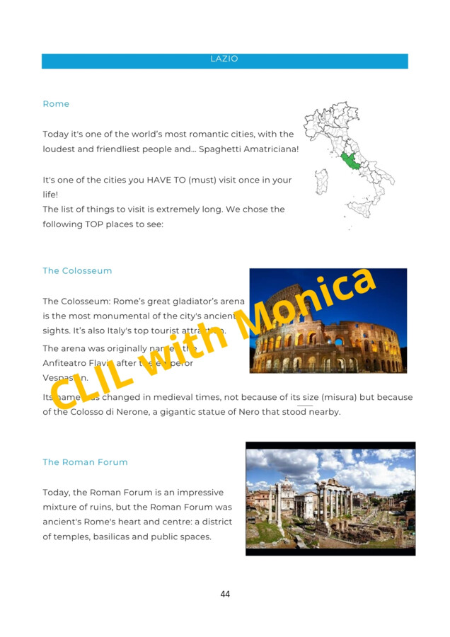 CLIL Geo classe 5^: Italy and its Regions