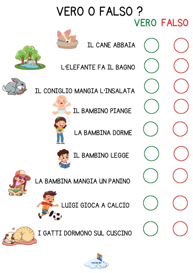 VERO O FALSO, INDOVINELLI, CACCIA ALLA PAROLA
