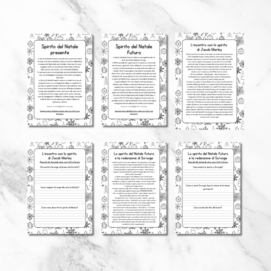 Schede didattiche “Canto di Natale” – 15 pagine per classe terza, quarta e quinta