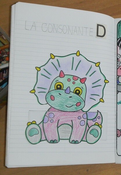 lettera D di Dario il Dinosauro
