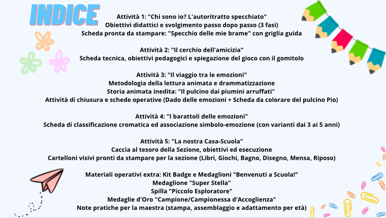 "Piccoli passi, grandi emozioni" – Kit Completo Accoglienza Scuola dell'Infanzia (3-5 anni)