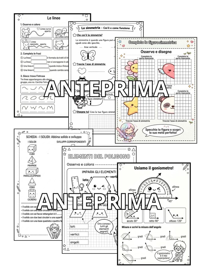 Il Mio Quaderno Operativo di Geometria - Classe Terza - Kit 15 Schede Didattiche -