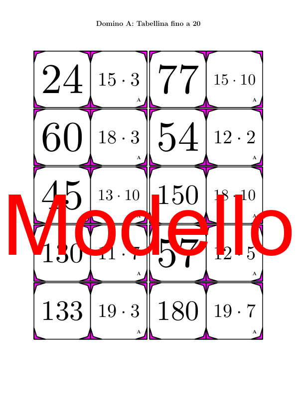 Domino | Tabellina fino a 20 | Attività Matematica
