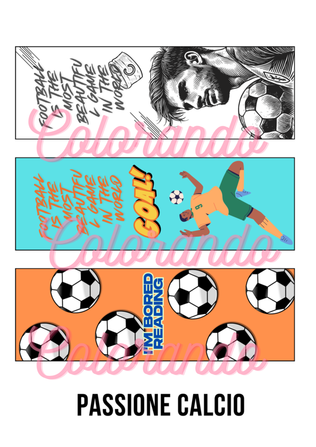 📚 Kit 15 Segnalibri Premium da Stampare: Dinosauri, Calcio e Fondali Marini