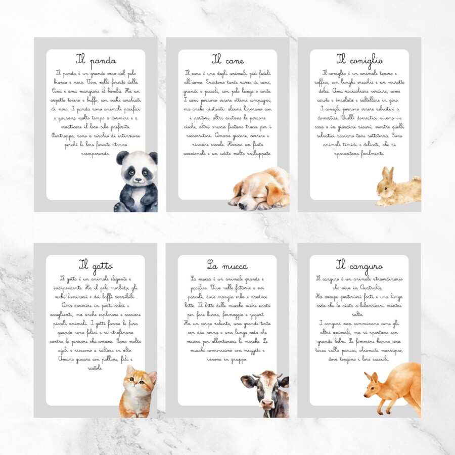 Letture in corsivo sugli animali