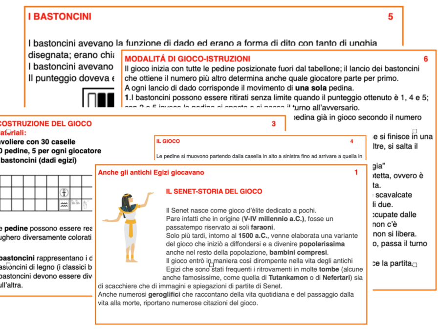 Il Senet, anico gioco egizio; laboratorio storico-creativo
