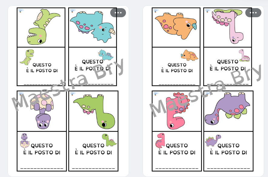 SEGNAPOSTO A TEMA DINOSAURI PER CLASSI TERZE