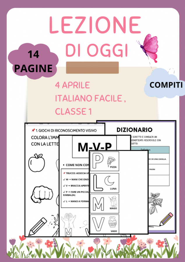 LEZIONE DI OGGI,ITALIANO FACILE I