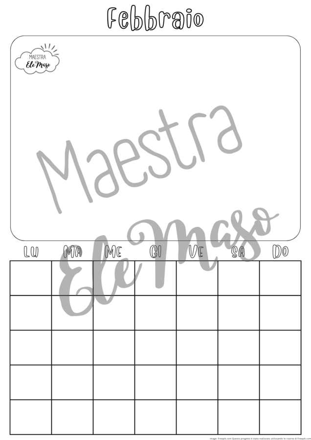 Calendario per la classe - da costruire e personalizzare