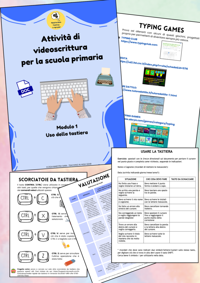 Attività di videoscrittura per la scuola primaria - Modulo 1: La tastiera