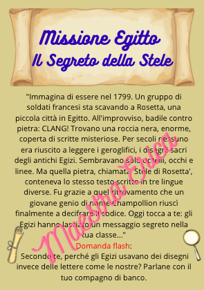 DETECTIVE DEL TEMPO: Missione Egitto –  Kit Supplenza Fast "Pronto all'Uso"