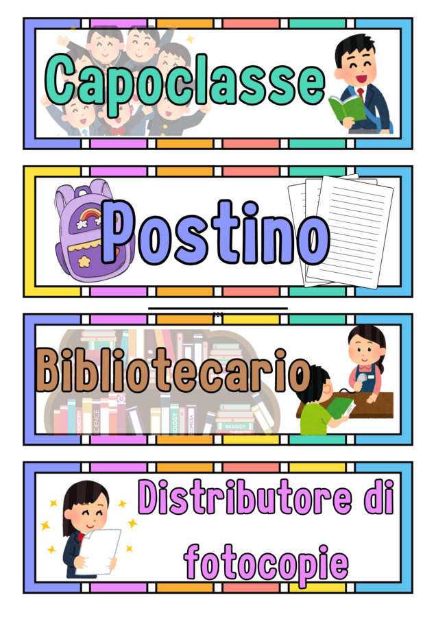 Scuola Primaria -Il cartellone degli incarichi