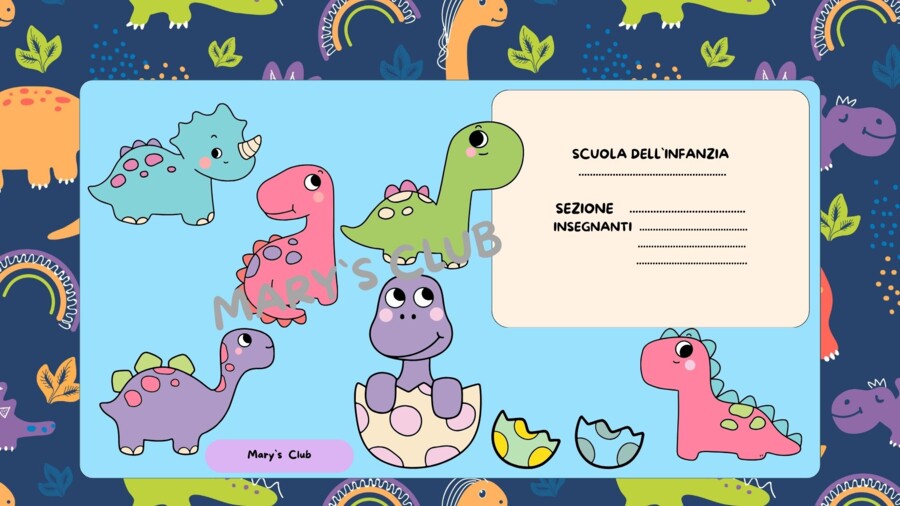 Accoglienza.Cartelli "Dinosauri" Scuola dell`Infanzia