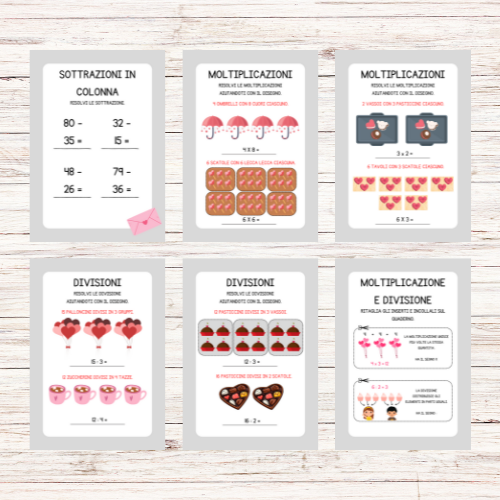 Schede didattiche matematica San Valentino