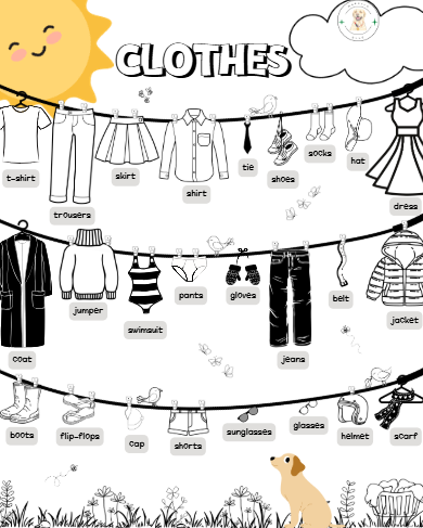 UDA CLOTHES - abbigliamento in inglese - terza primaria