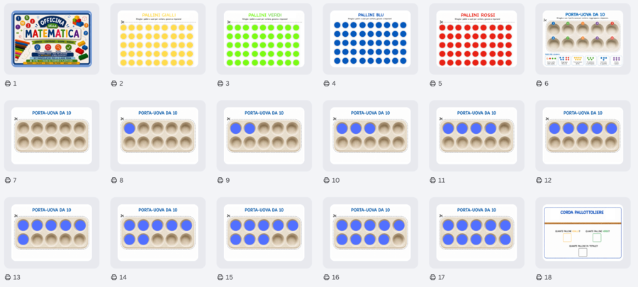 OFFICINA DELLA MATEMATICA – Kit manipolativo - Classe Prima