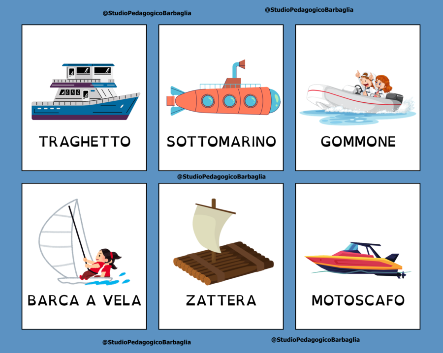 Schede lessicali – Mezzi di trasporto e luoghi