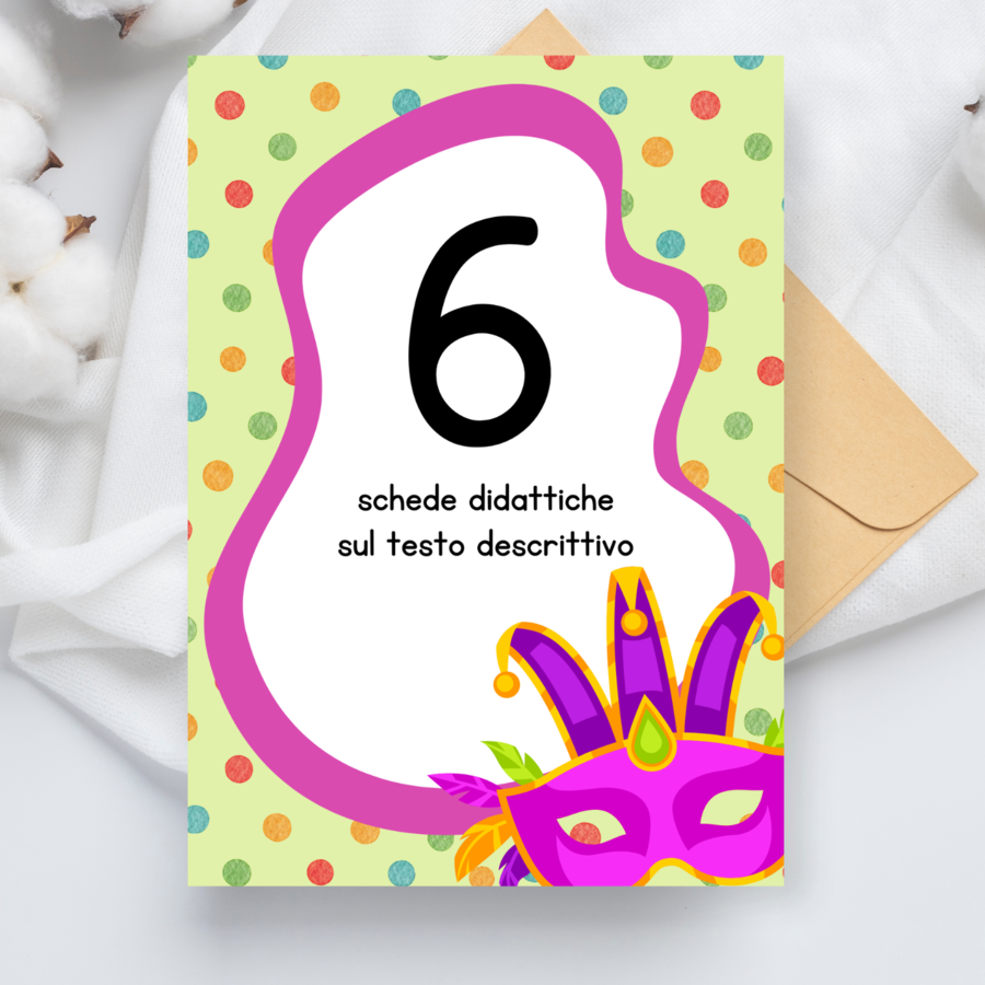 Colora e descrivi la maschera di Carnevale
