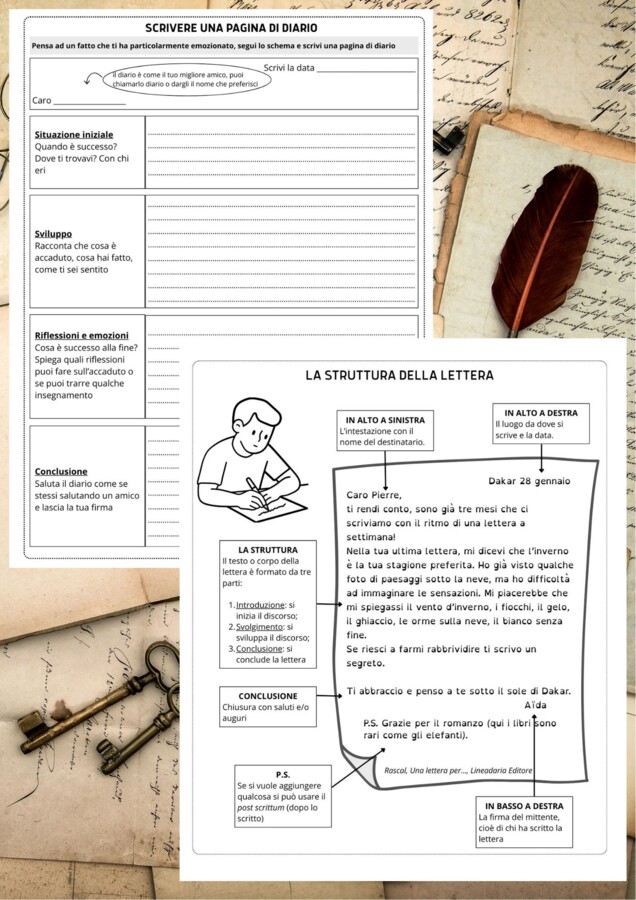 IL DIARIO E LA LETTERA - Lezione Italiano classi 4° e 5°