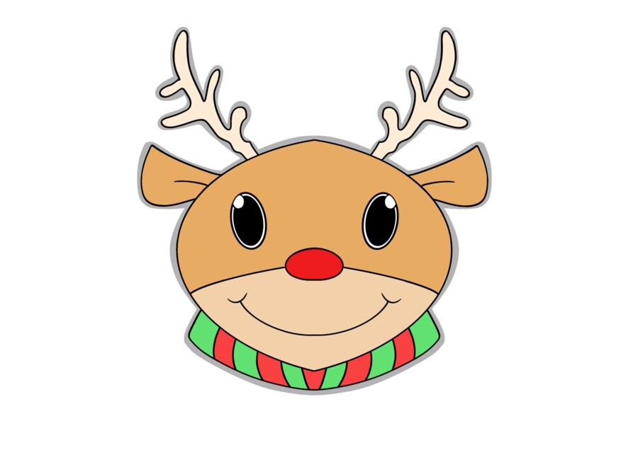 Biglietto di natale a forma di renna