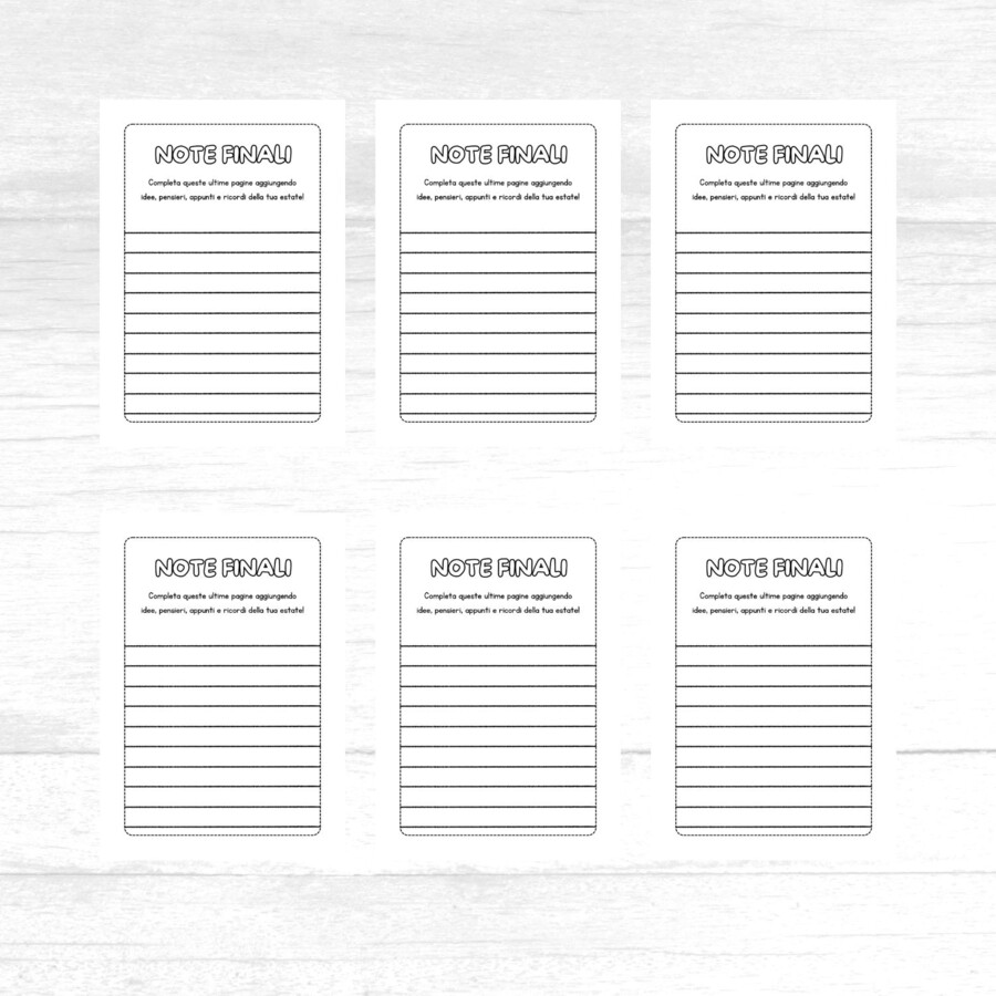 Diario dell’estate per bambini in PDF da stampare