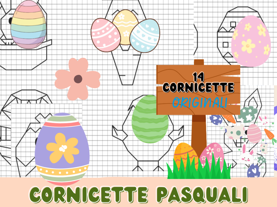 CORNICETTE ORIGINALI DI PASQUA: 14 disegni a quadretti