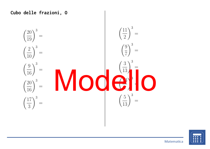 Cubo delle frazioni | matematica | 26 colonne