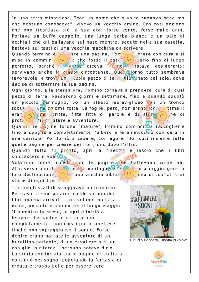 Lavoro con il testo Narrativo - ALBO IL GIARDINIERE DEI SOGNI