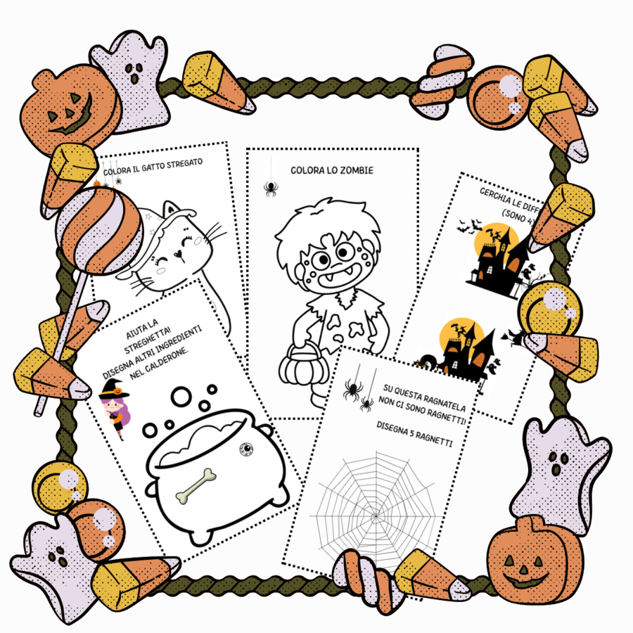 Attività di halloween per bambini da  3 a 7 anni