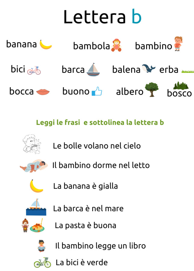 Sillabe, parole, completamento e lettura