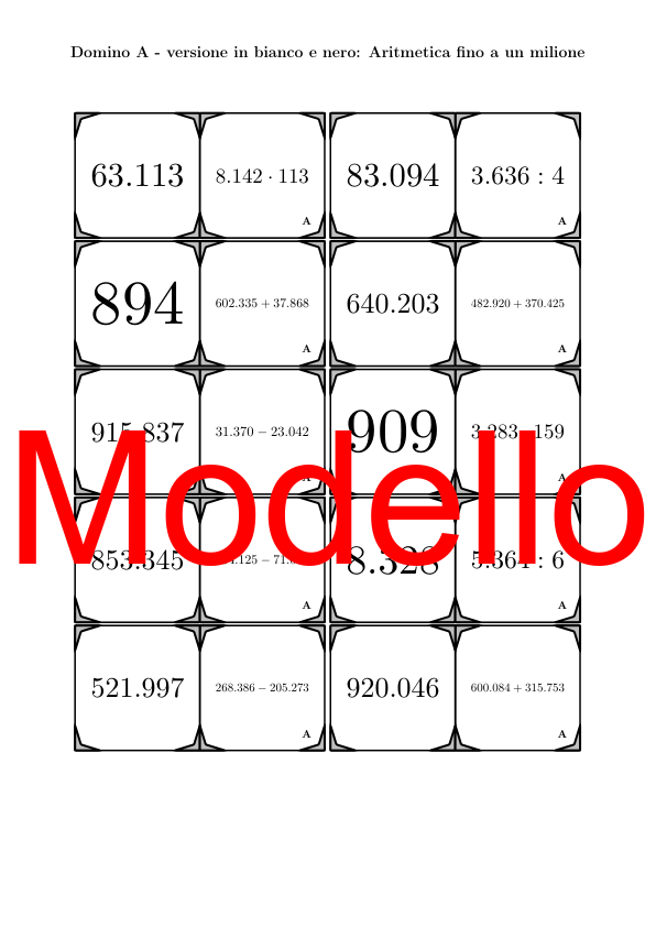 Domino - Aritmetica fino a un milione | Attività Matematica