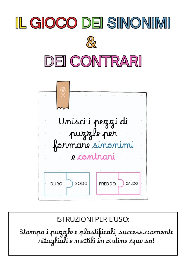 Il gioco dei sinonimi e dei contrari :)