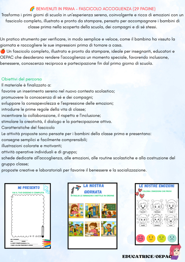 Accoglienza: Benvenuti in prima