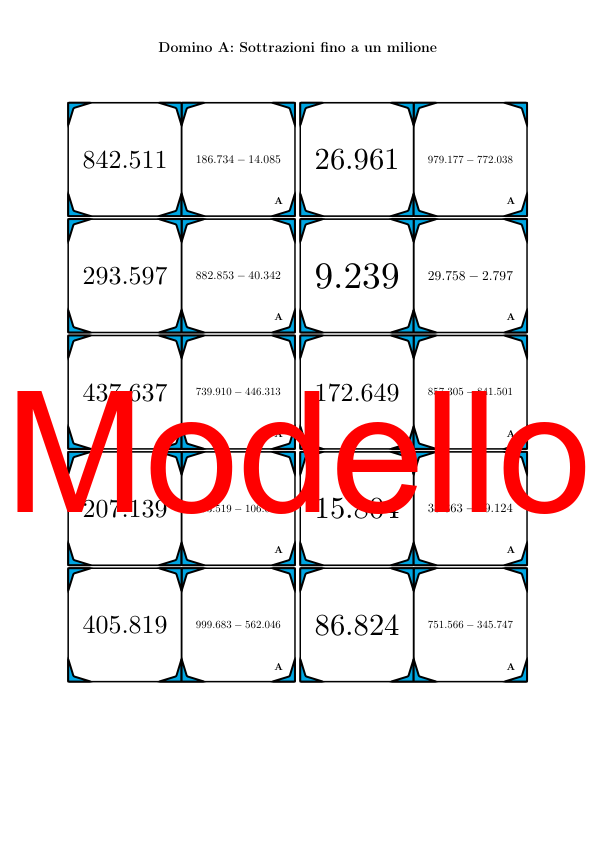 Domino - Sottrazioni fino a un milione | Attività Matematica