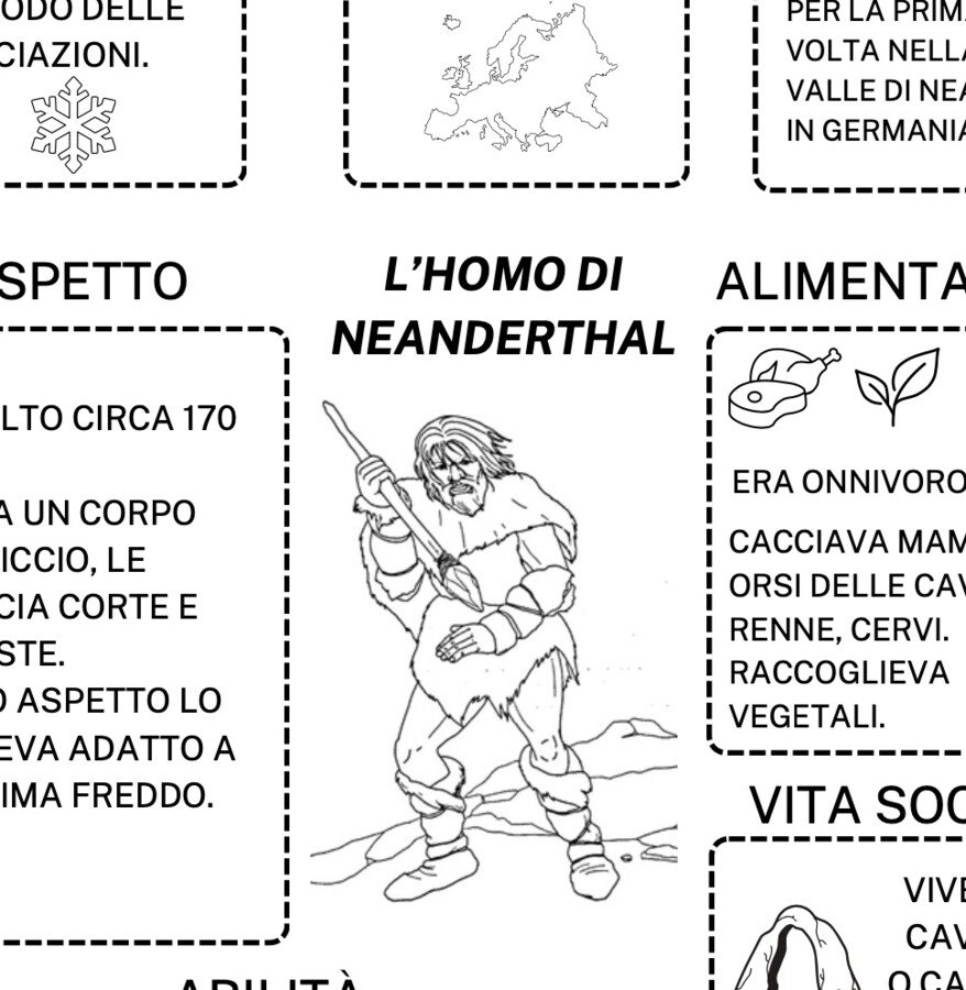 HOMO DI NEANDERTHAL - SCHEMI
