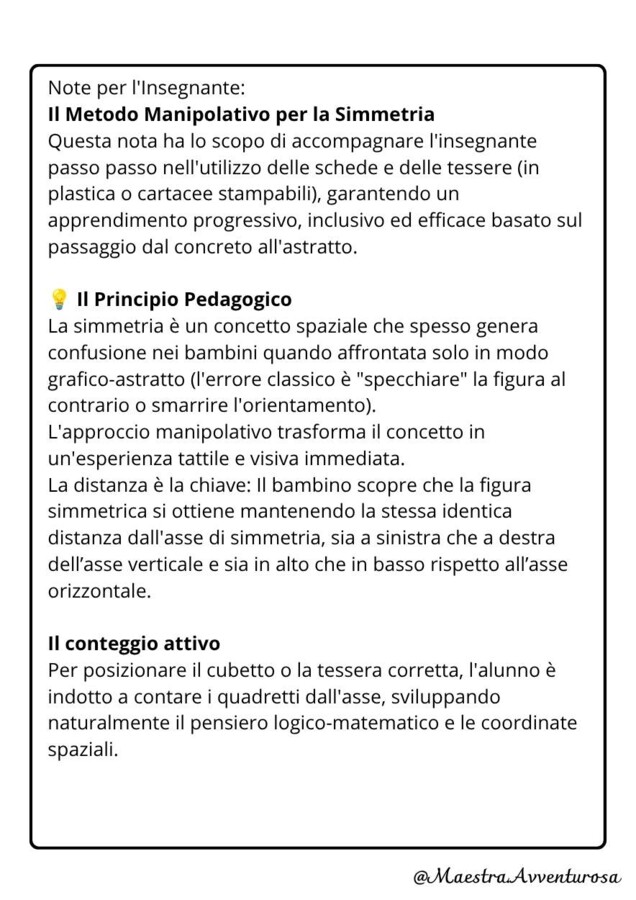 Schede didattiche SIMMETRIA FACILE con Cubetti  | Metodo Singapore (CPA)