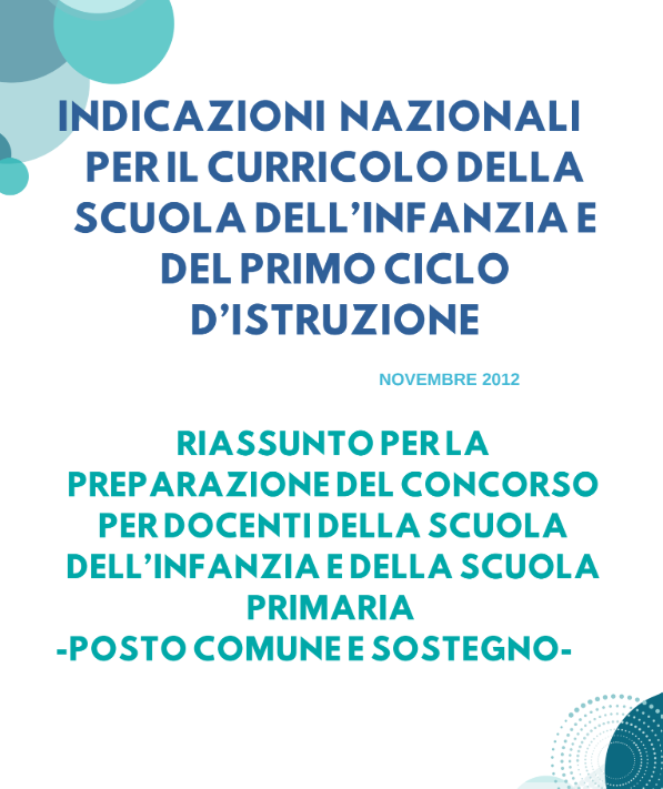 PREPARAZIONE CONCORSO - Riassunto indicazioni nazionali 2012