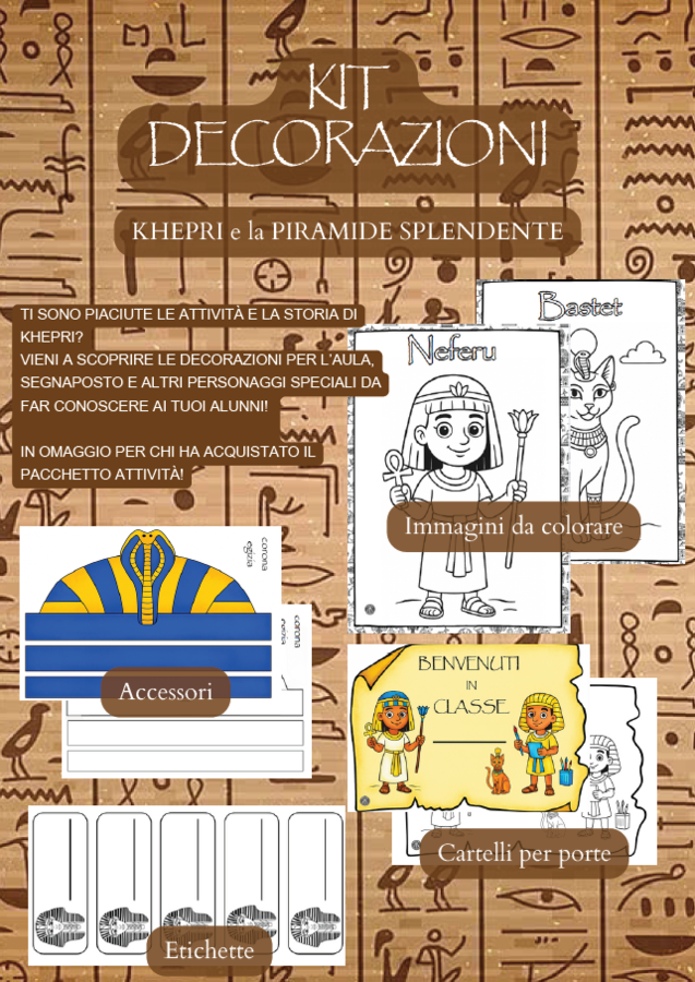 🏺✨ KIT BACK TO SCHOOL – L’AVVENTURA DI KHPERI E LA PIRAMIDE SPLENDENTE  (Classe IV)🏺✨