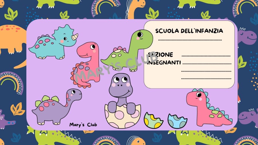 Accoglienza.Cartelli "Dinosauri" Scuola dell`Infanzia