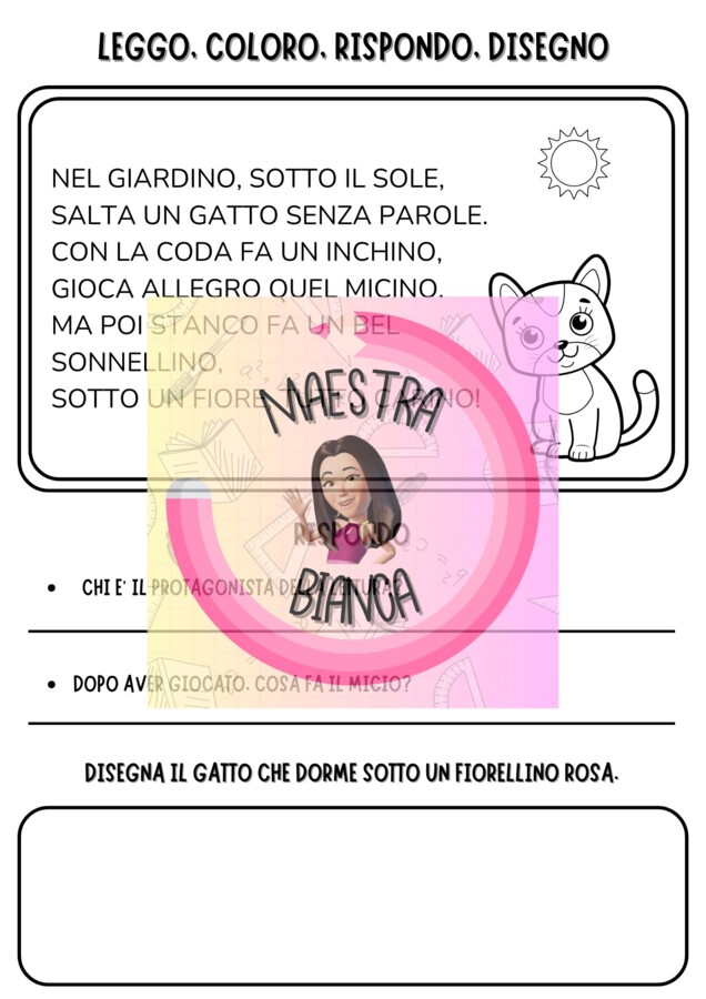 LEGGO COLORO RISPONDO E DISEGNO - BREVI LETTURE IN RIMA SCRITTE IN MAIUSCOLO