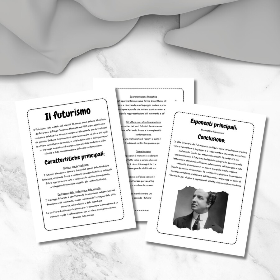 Riassunto Futurismo Terza Media - Stile Letterario del 900