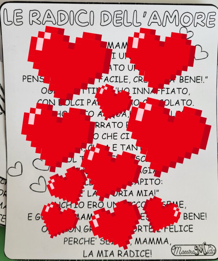 Biglietto per la festa della mamma e filastrocca in rima "Le Radici dell'Amore"