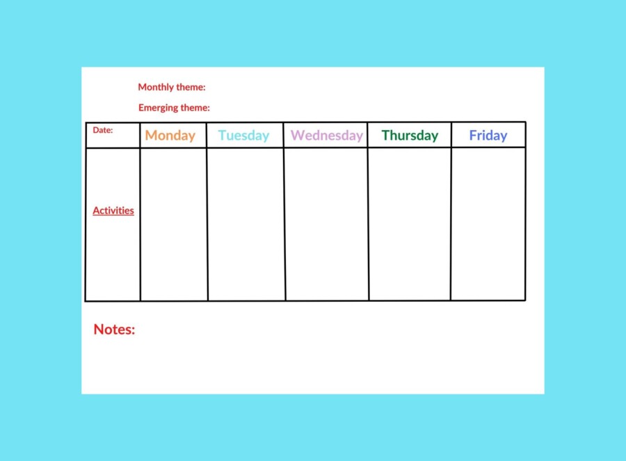 Weekly Plan - English version