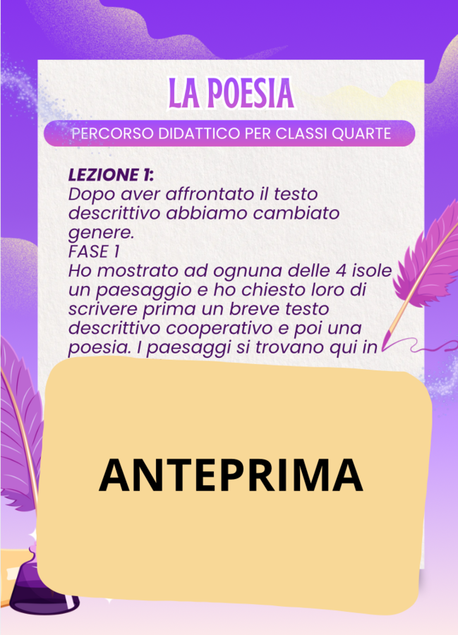 Dal testo descrittivo alla poesia: un percorso alla scoperta del genere
