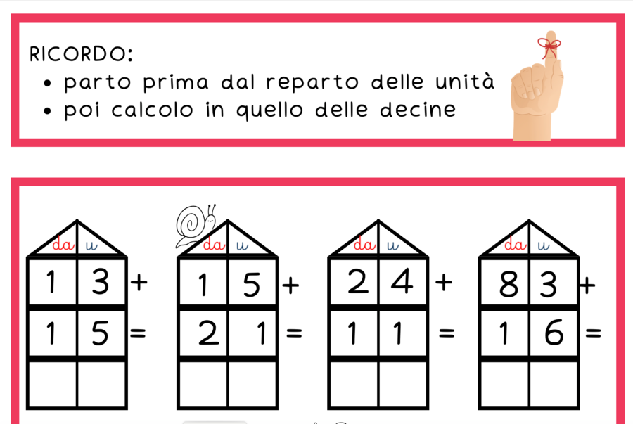 Somme in colonna senza riporto