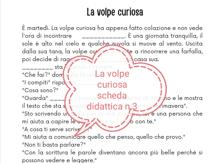 La volpe curiosa scheda didattica n 3